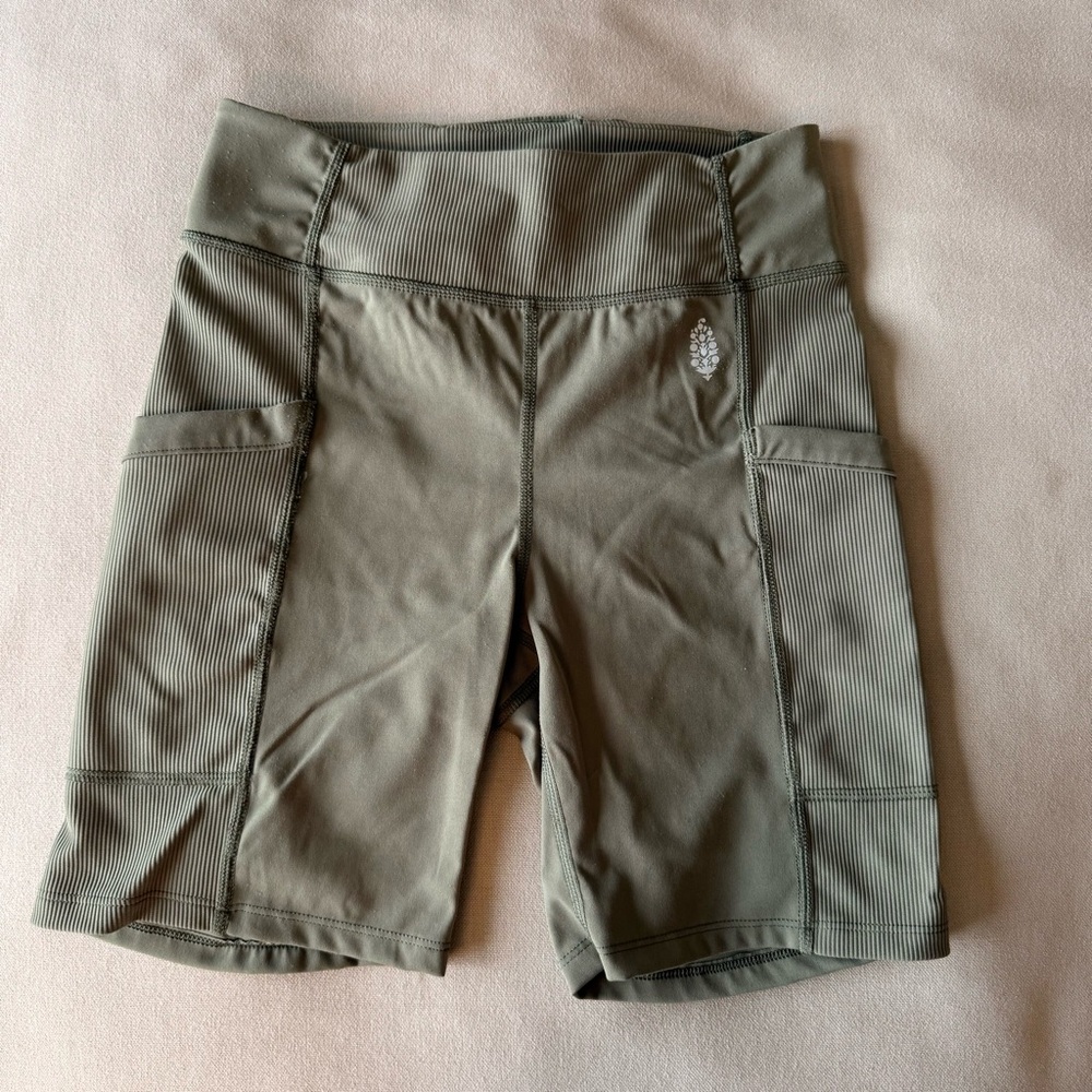 FP Movement by Free People Olive Green Athletic Bike Shorts